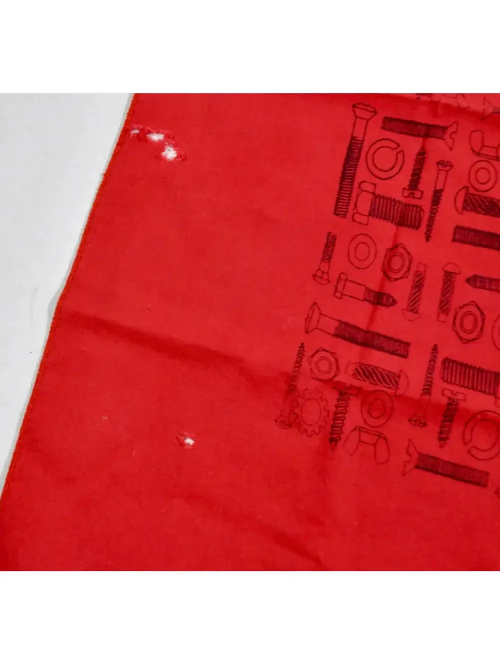 Vintage Screws and Bolts 90s Red Construction Bandana